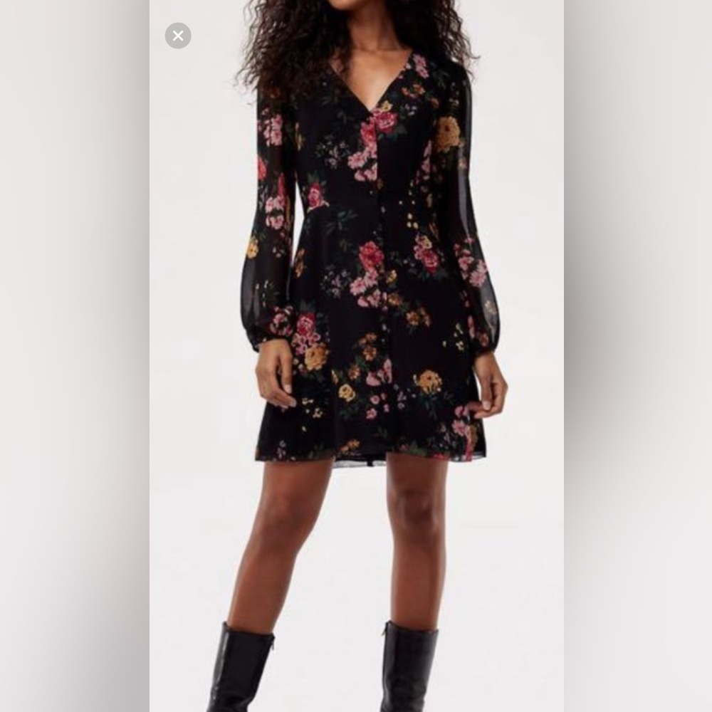 Aritzia Wilfred Nazaire Floral Long Sleeve Dress Sz 2